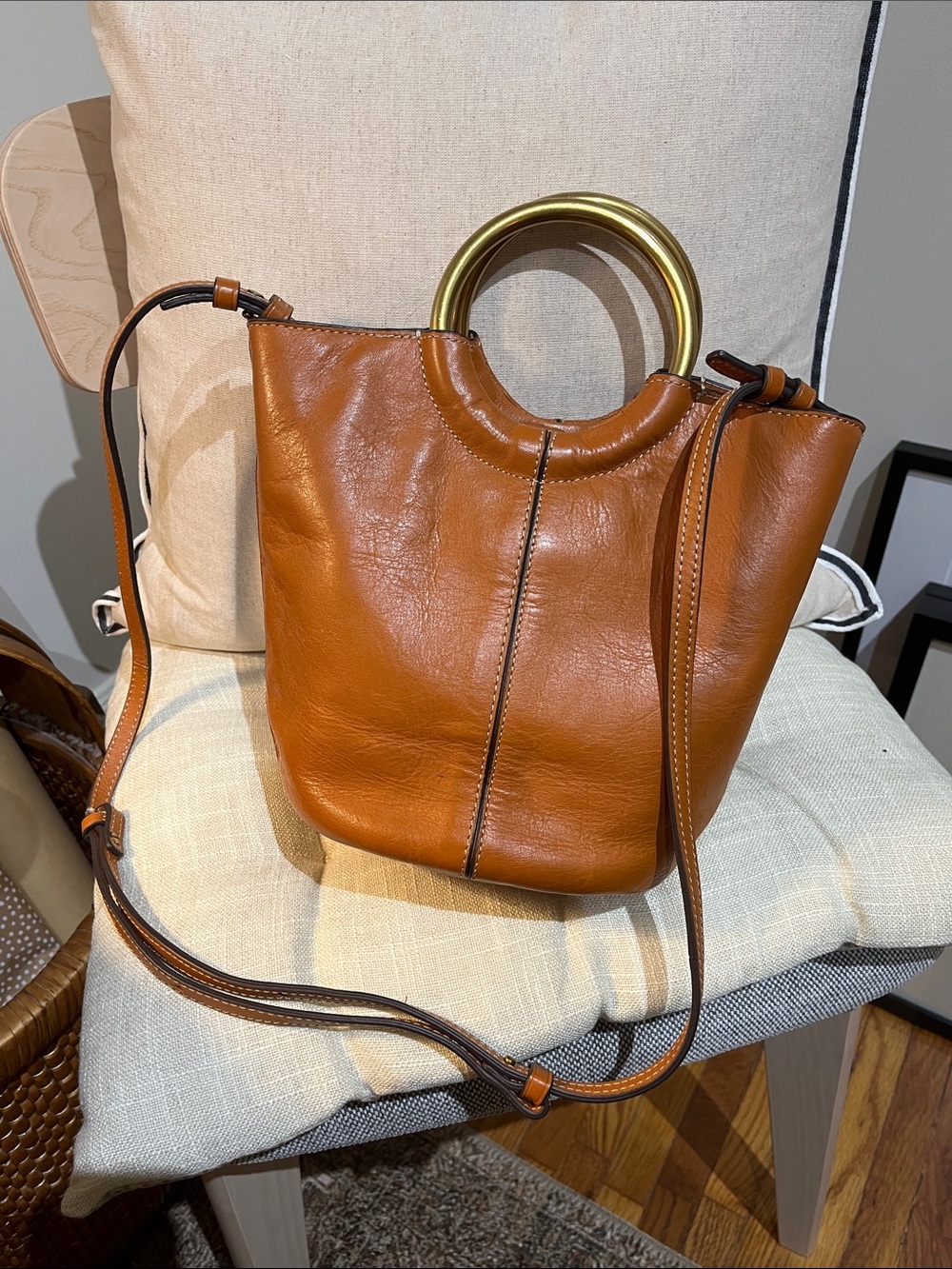 J. Crew Bracelet Bucket Bag in Italian Leather